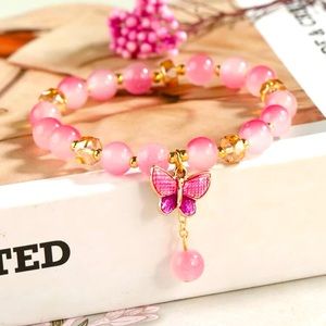 Butterfly Charm Beaded Bracelet
